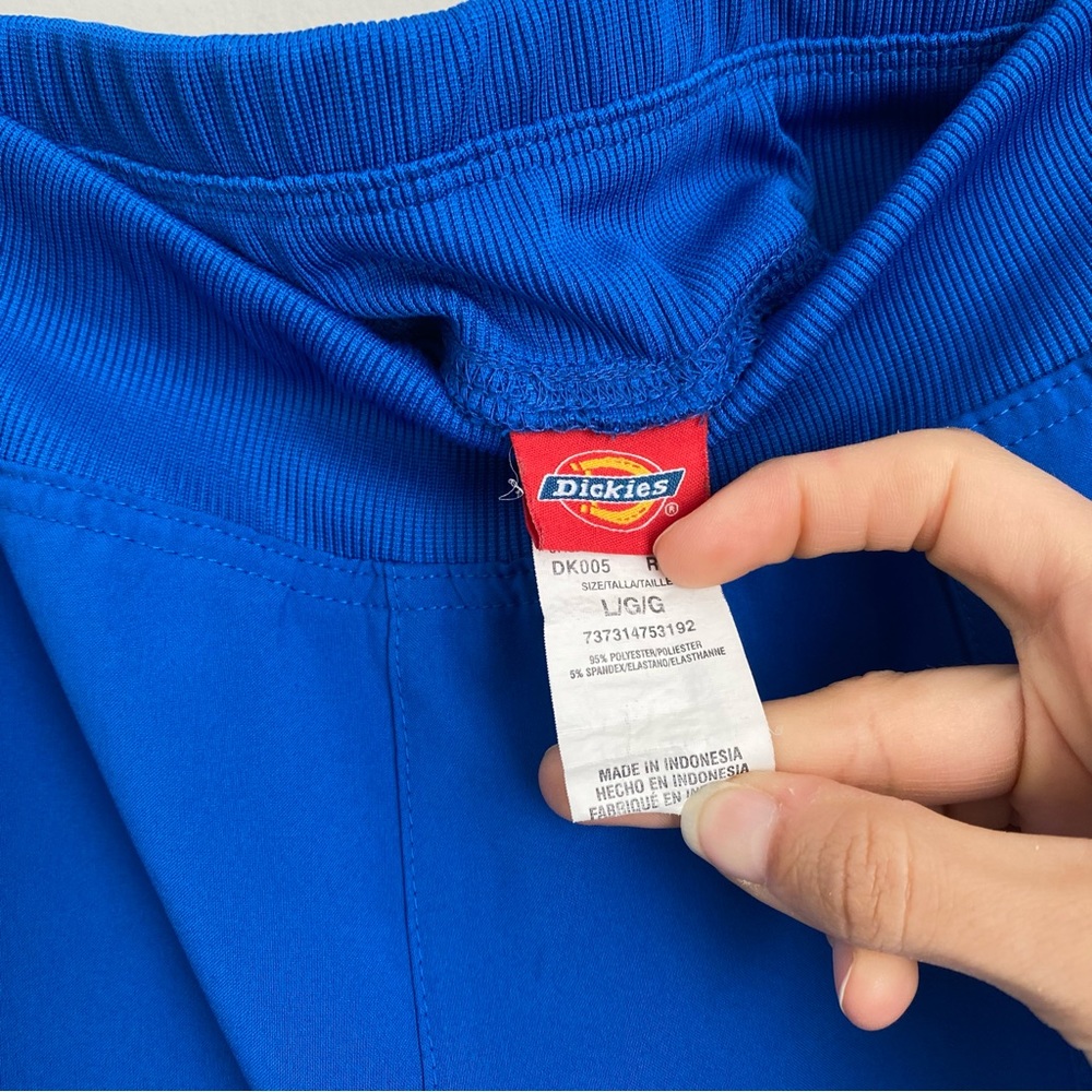 DICKIES Womens Large Blue Cargo Pocket Elastic Waist Straight Leg Scrub Pants i2 - Picture 3 of 4